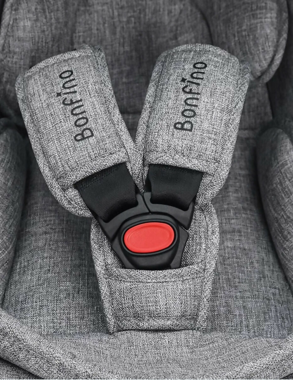 Bonfino Premium Ritzy Car Seat Cum Carry Cot for Babies| 3 in 1 Multipurpose Baby Carry Cot with Canopy