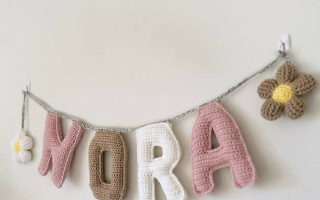 Personalised name hanging – custom wall or door decor that adds a unique touch to your baby’s space.