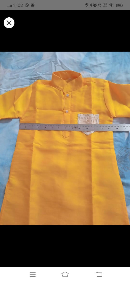 Wrap your baby boy in elegance and comfort with this Chanderi silk kurta pajama, perfect for special celebrations!