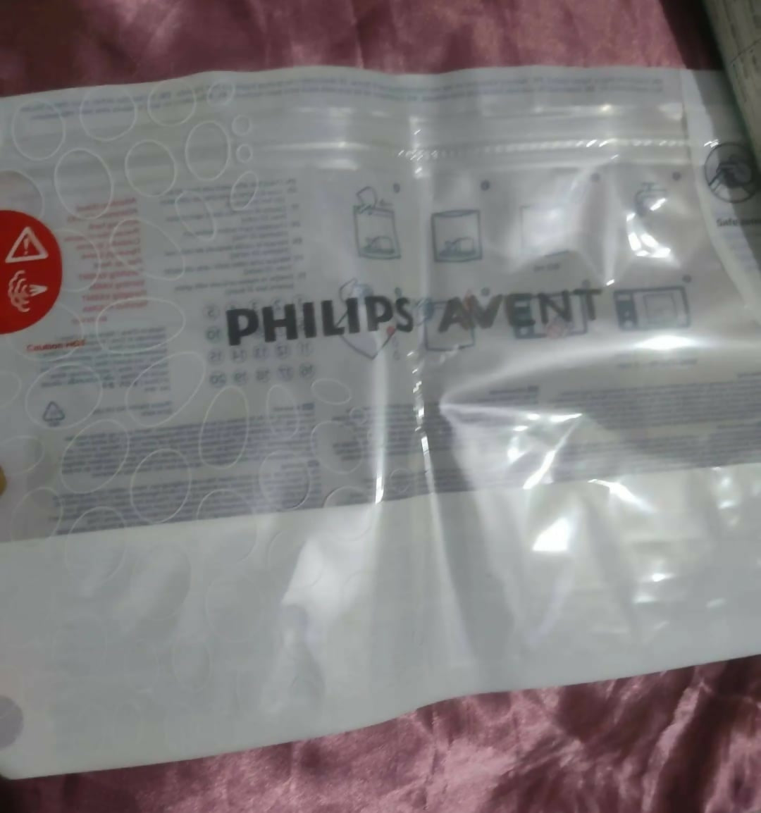 Philips Avent Microwave Sterilizing Bag | Kills 99.9% Germs | Sterilizes Bottles, Breast Pump and Baby Products in 90 Sec | 100 Sterilization Cycle in One Pack | Pack of 5 Bags (White) . Seal packed box.