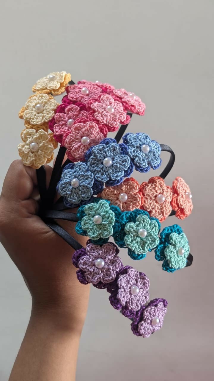 Hand Crocheted Hairband For Baby Girl
