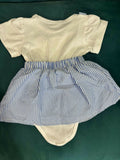 HOPSCOTCH Bodysuit Set Of (2) One with Lace and Crochet and One with Bunny Applique In Cotton