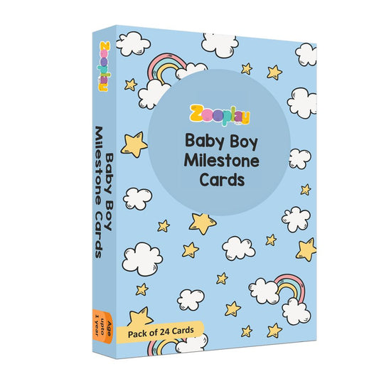 ZOOPLAY Baby Boy Milestone Cards - Pack of 24
