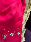Pure georgette lehenga set for baby girls with handwork butti and matching accessories, plus a stylish baby boy kurta-pyjama set for festive elegance.