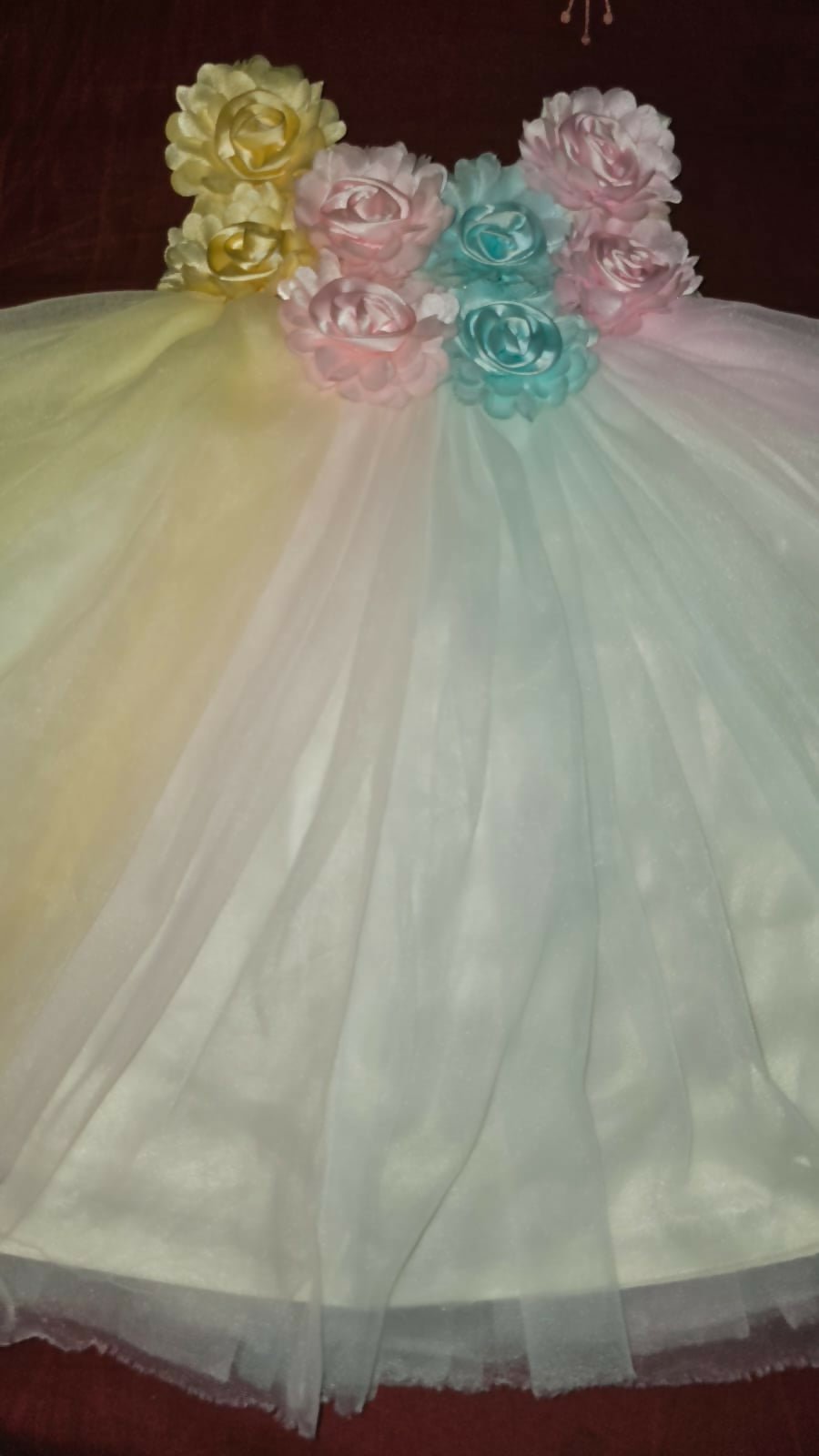 Children's dress with floral decorations