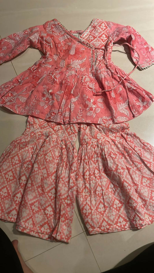 Elevate your baby girl's style with our Kurta and Sharara Set, crafted for traditional charm and comfort.