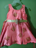 DOLLY BE Girls Frock (Shiny Orange Digital Print)