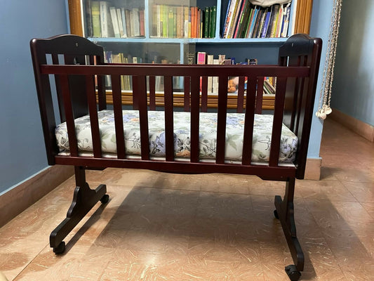 Provide your baby with a cozy and secure sleeping space with the R FOR RABBIT Dream Time Wooden Cradle, featuring a sturdy construction, elegant design, and gentle rocking motion for soothing sleep.