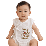 TINY TIGGY Embroidered Premium Cotton Baby Jhabla with 2 Nappies