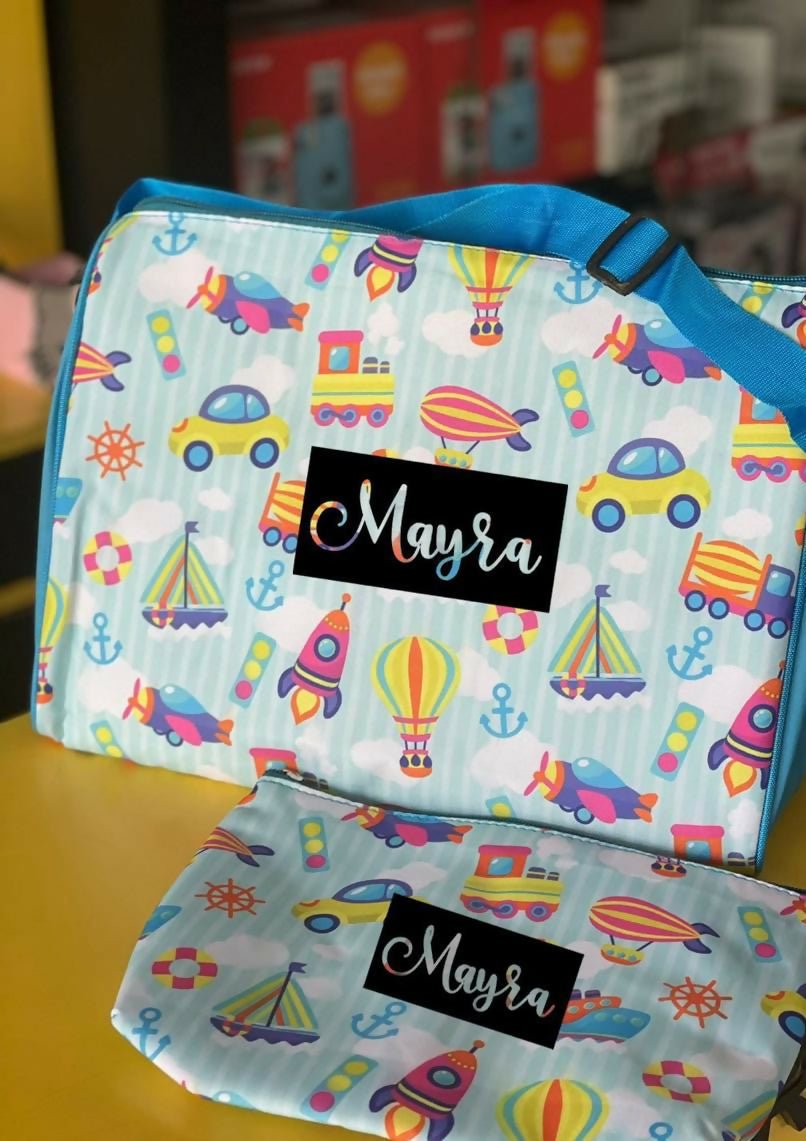 PERSONALIZED Duffle Bag with Matching Pouch