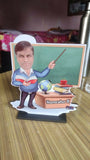 Personalized Teacher Caricature with Base Stand – 7 Inch MDF