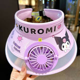Cute Cartoon Stylish Sun Visor Cap with Fan