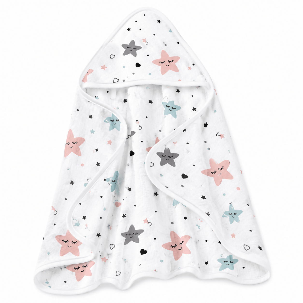 Muslin Cotton Hooded Towel | 70X70 Cm | Single Layer Towel