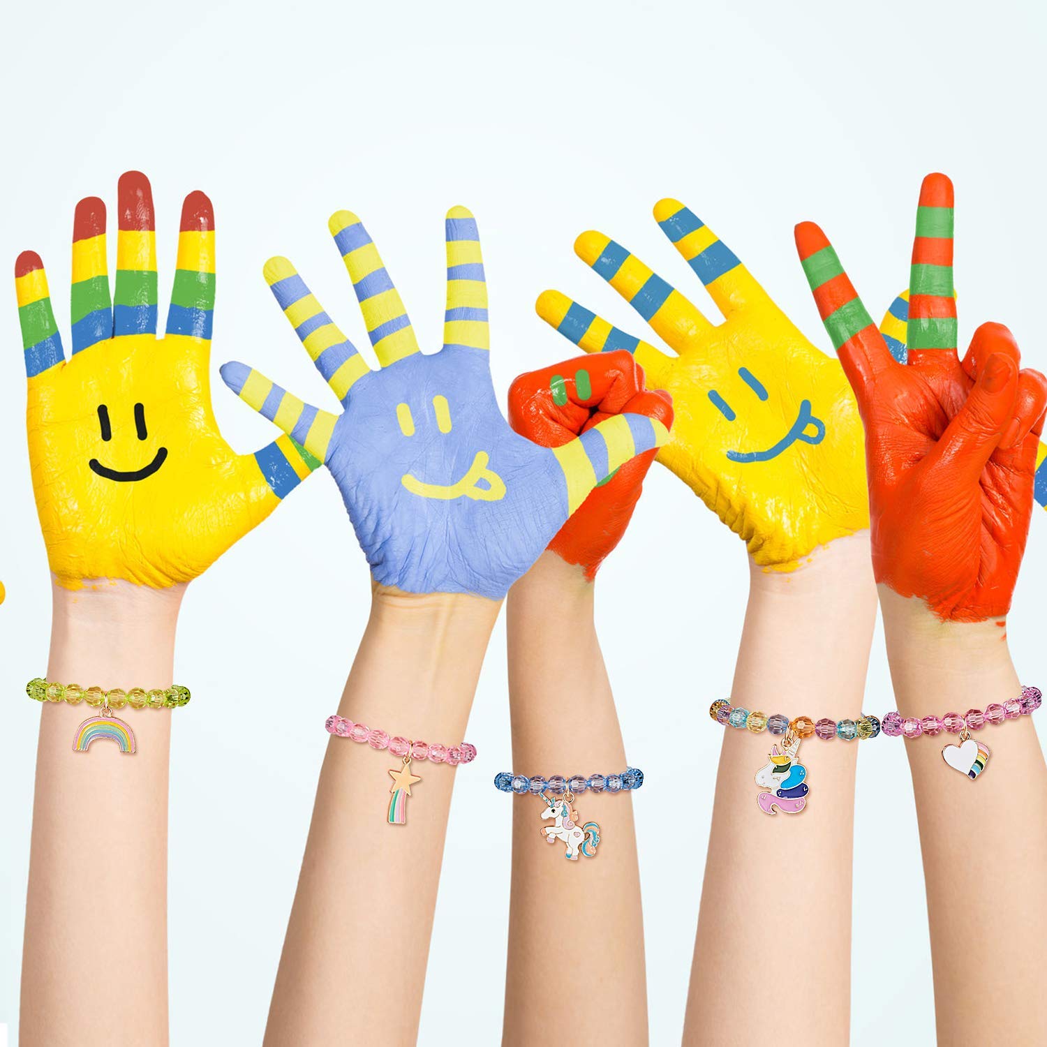 Made of premium quality crystal beads and steel, the bracelets are light in weight, safe to wear, and not easy to fade, break, or wear off.