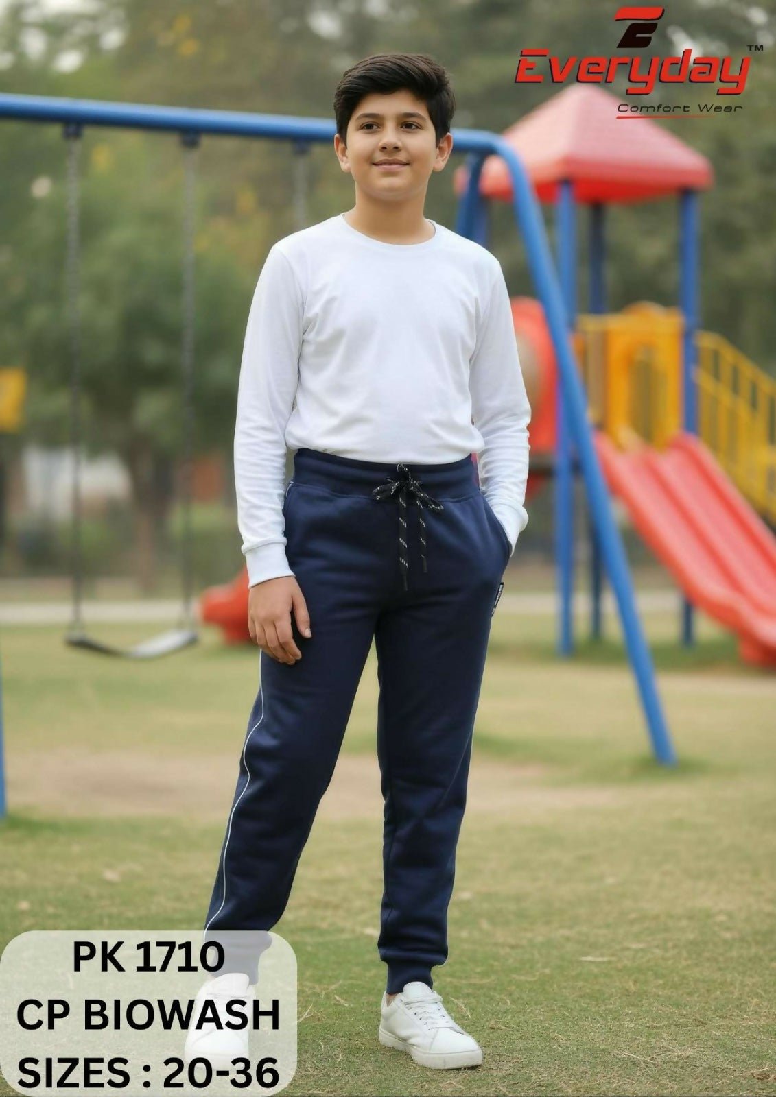 Everyday Boys Comfort Fit Biowash Track Trousers – Navy Blue