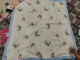Baby blanket with teddy bear pattern