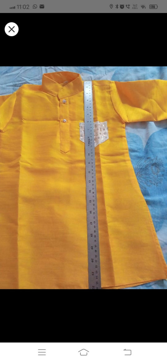 Wrap your baby boy in elegance and comfort with this Chanderi silk kurta pajama, perfect for special celebrations!