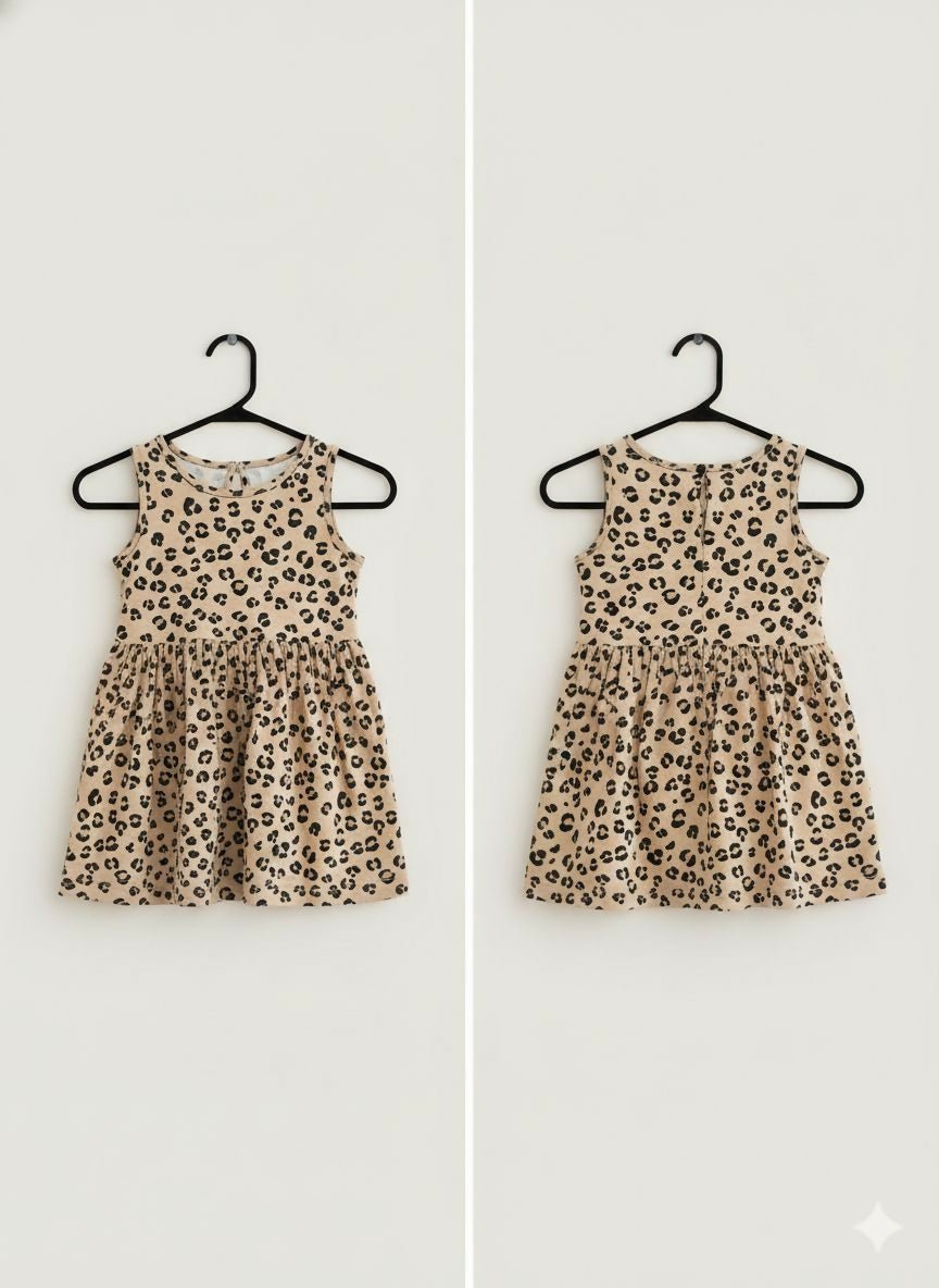 Leopard Print Frock For Girls