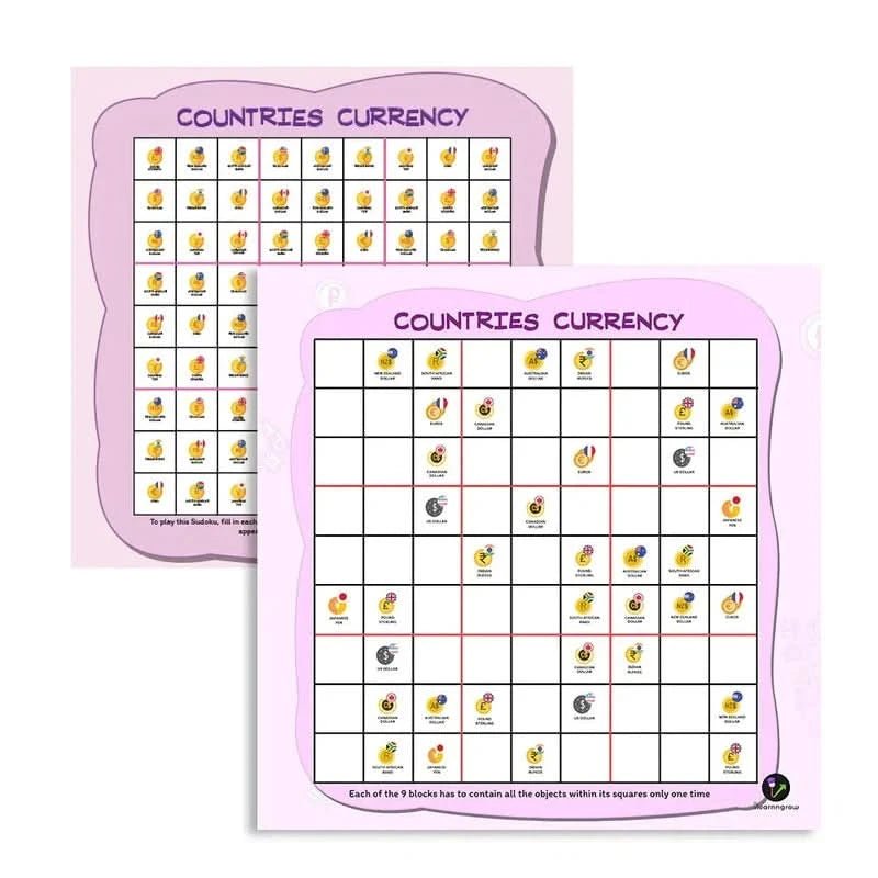 I LEARNN GROW Countries Theme Sudoku Combo