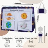 The activities help improve motor skills, cognitive skills, basic literacy, and memorization.