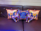 Colorful elephant-patterned cushions