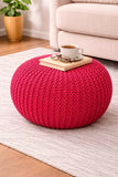 Knitted Cotton Heavy Pouf Stool – Premium Handcrafted Seating & Decor Accent