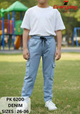 Everyday Boys Comfort Fit Denim Style Cargo Pants – Light Blue