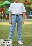 Everyday Boys Comfort Fit Denim Style Cargo Pants – Light Blue
