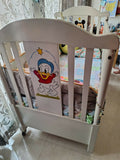 Wooden Baby Crib with Storage, Mattress & Bumper