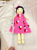 Personalised baby doll with soft hair and custom name embroidery – perfect gift for infants and toddlers.