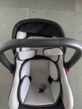 Baby car seat with gray and black design