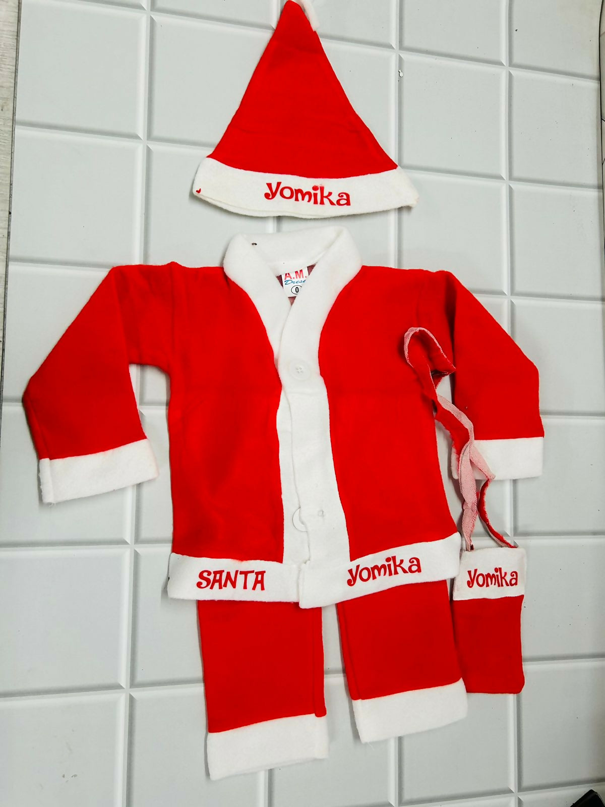 Red and white Santa Claus costume
