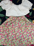 Puffed Sleeve Combo of Skirt and Top