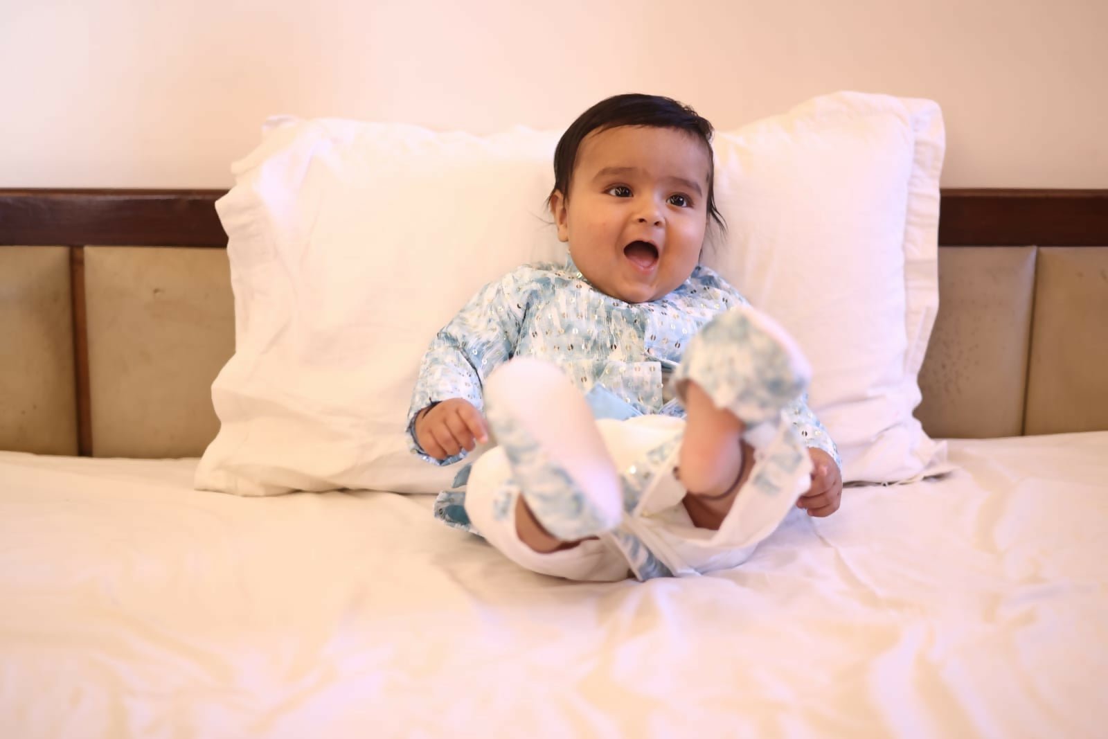 Baby in pajamas & Kurta