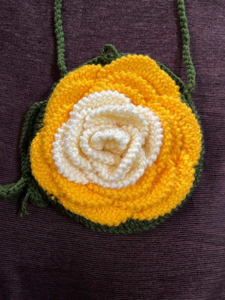 Crochet Handmade Flower Shape Sling Bag