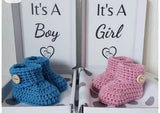 Baby Booties with Customised Printed Greeting Card – Adorable Gift Set for Newborns