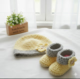 Crochet beanie and bootie set