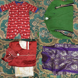 Collection of folded clothing items
