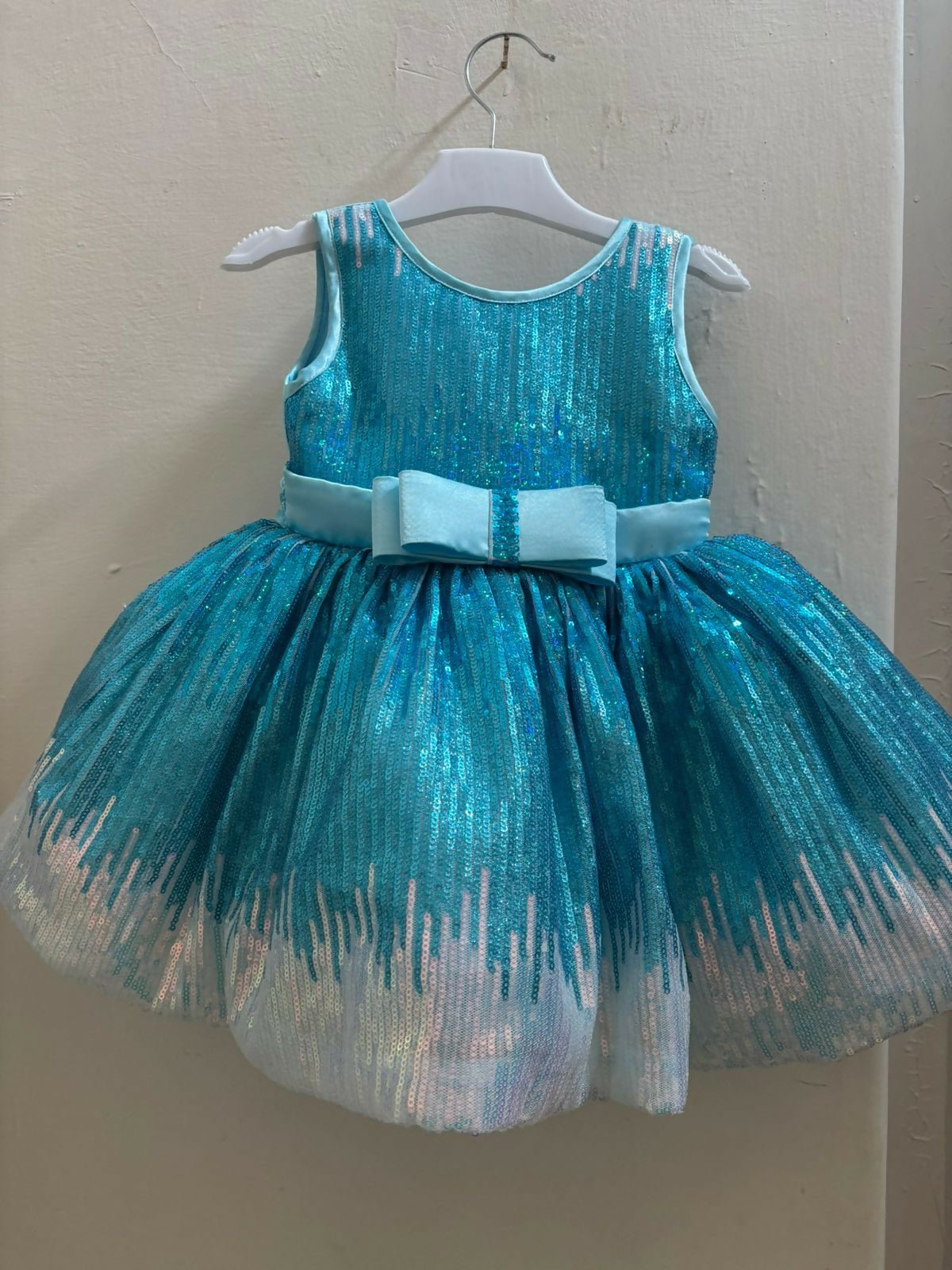 Frozen-Themed Blue Baby Frock (6–9 Months)