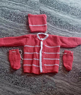 Handmade crochet Winter Suit for babies, offering warmth, comfort, and a stylish, intricate design for chilly weather.