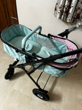 LIFELONG Baby Stroller/Pram, Pink & green/ Travel system with car seat