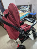 BABYHUG Melody Stroller with Reversible Handle & Canopy – Maroon | Comfortable, Safe & Travel-Friendly