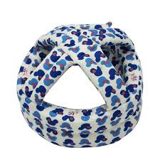 Baby adjustable safety helmet Minnie mouse print white blue - PyaraBaby