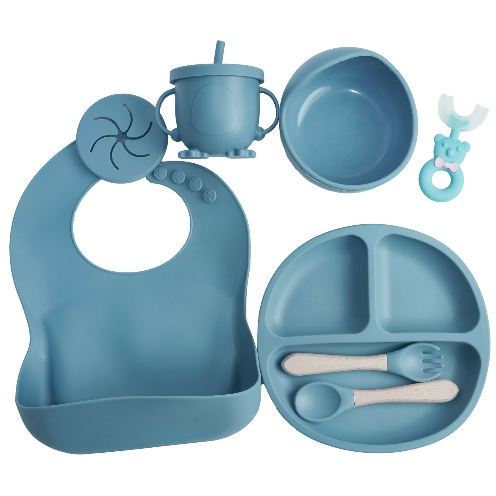 NAUTILUS 9-Piece Silicone Baby Feeding Set – Safe, Durable & Complete Mealtime Solution for Babies & Toddlers