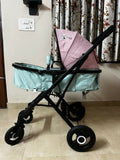 LIFELONG Baby Stroller/Pram, Pink & green/ Travel system with car seat