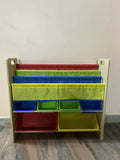 HOMESMITHS Wooden Toy Organiser with Book Rack