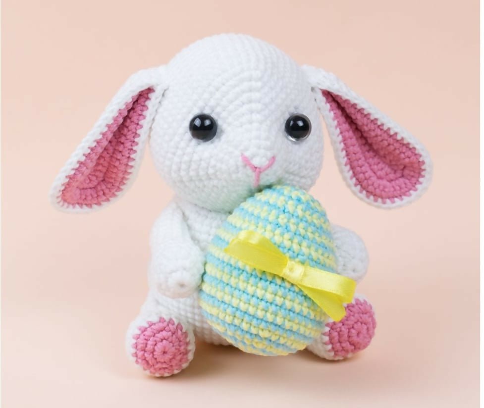 Crochet Handmade Easter bunny with egg