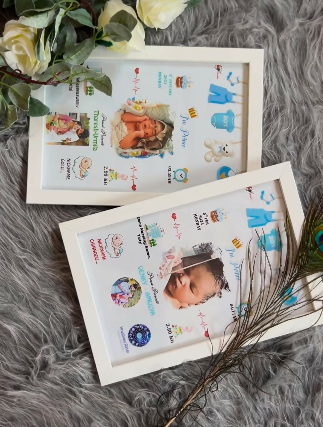 Baby Birth Photo Frame – Precious Memories Keepsake for Newborns