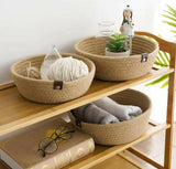 COTTON ROPE WOVEN STORAGE BASKET SET (3 PCS – ROUND)
