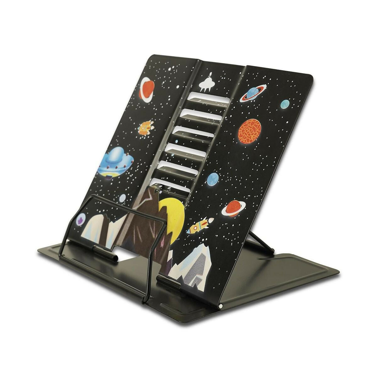 The book holder with different notches on the movable backrest can be adjusted in height and angle as needed. Promote proper posture to improve spine health.